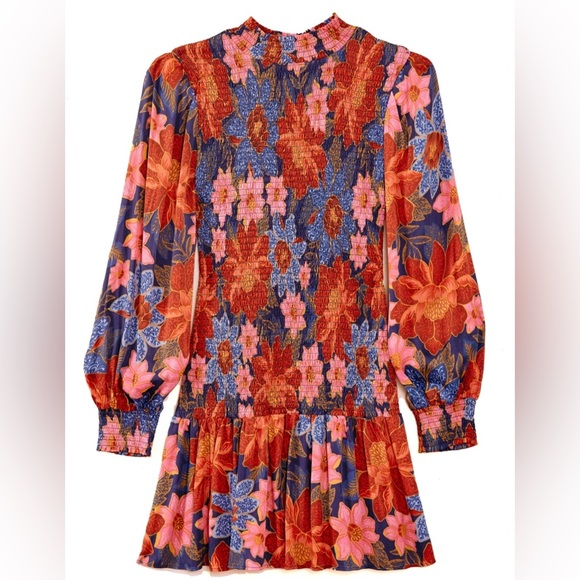 FARM Rio Dresses & Skirts - FARM Rio Multicolor Floral Mini Dress - Red, Pink, Blue, Orange